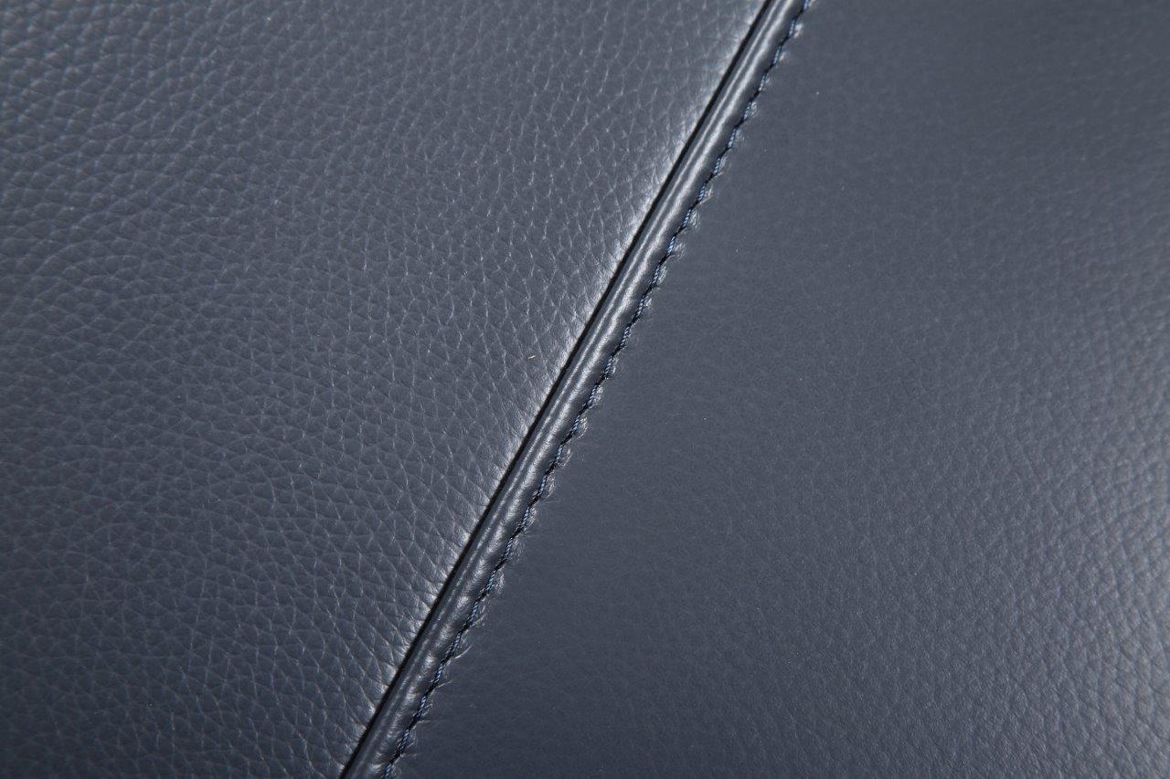 The Marcell – Navy Blue Italian Leather L-Shaped Two Piece Sectional