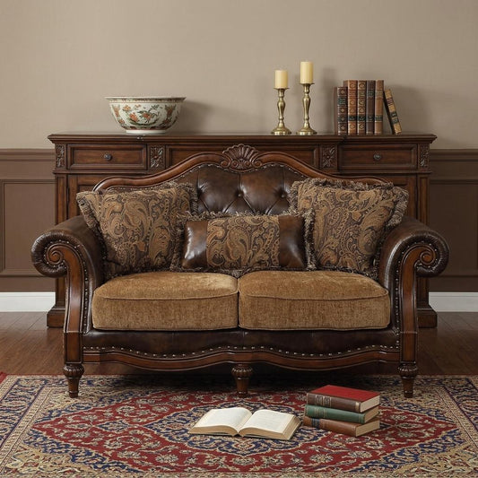 Carlisle Chesterfield Loveseat – Brown