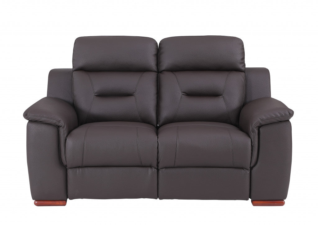 The Barzano – Three Piece Brown Genuine Leather Reclining Seating Set