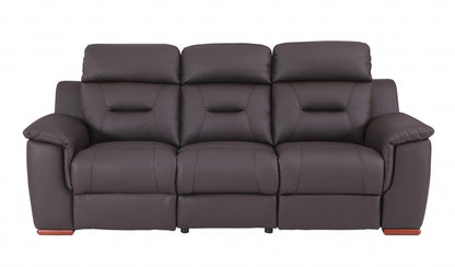 The Barzano – Three Piece Brown Genuine Leather Reclining Seating Set