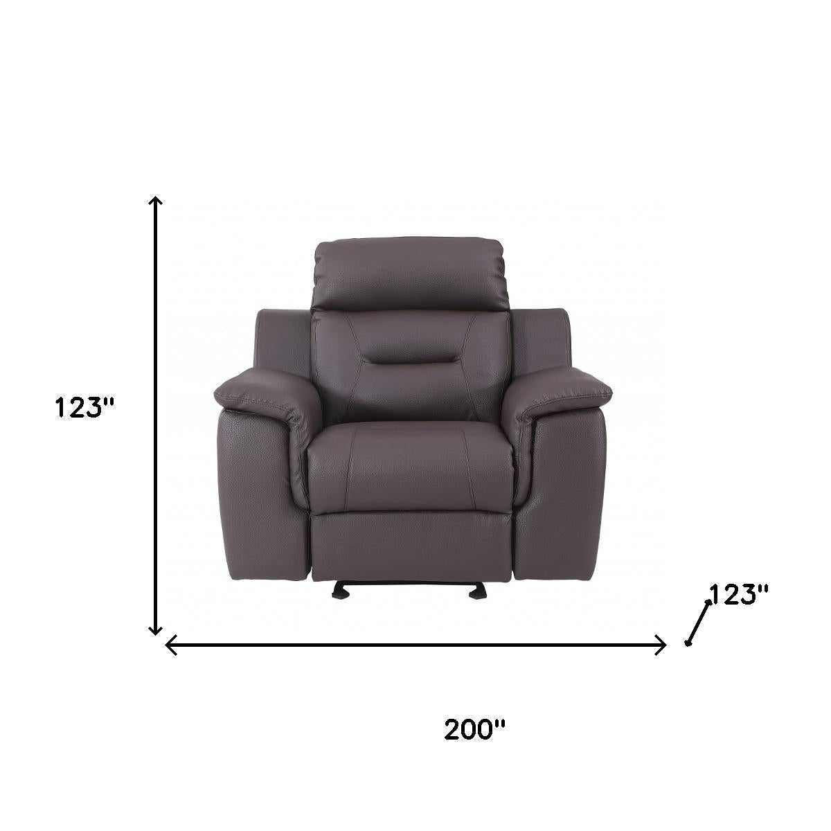 The Barzano – Three Piece Brown Genuine Leather Reclining Seating Set