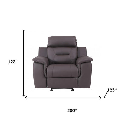The Barzano – Three Piece Brown Genuine Leather Reclining Seating Set