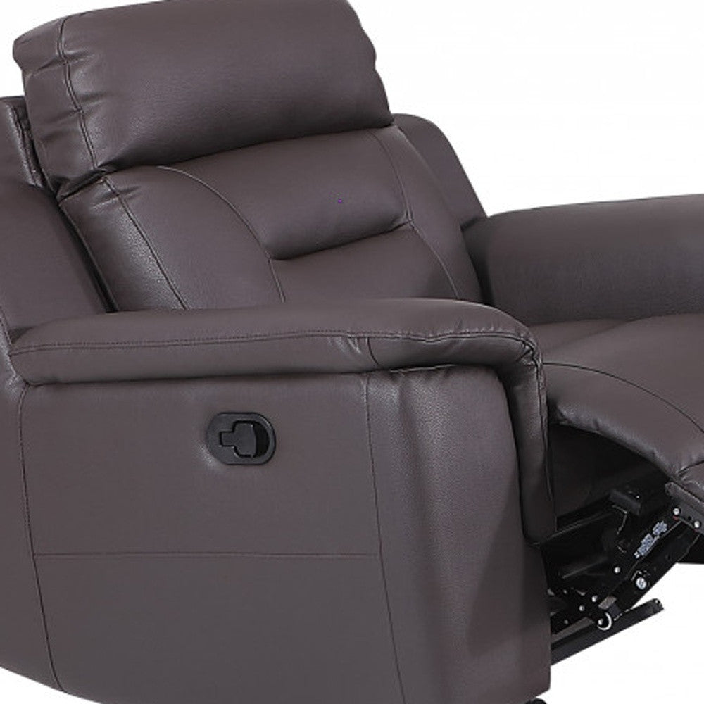 The Barzano – Three Piece Brown Genuine Leather Reclining Seating Set