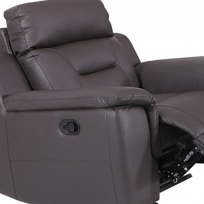 The Barzano – Three Piece Brown Genuine Leather Reclining Seating Set