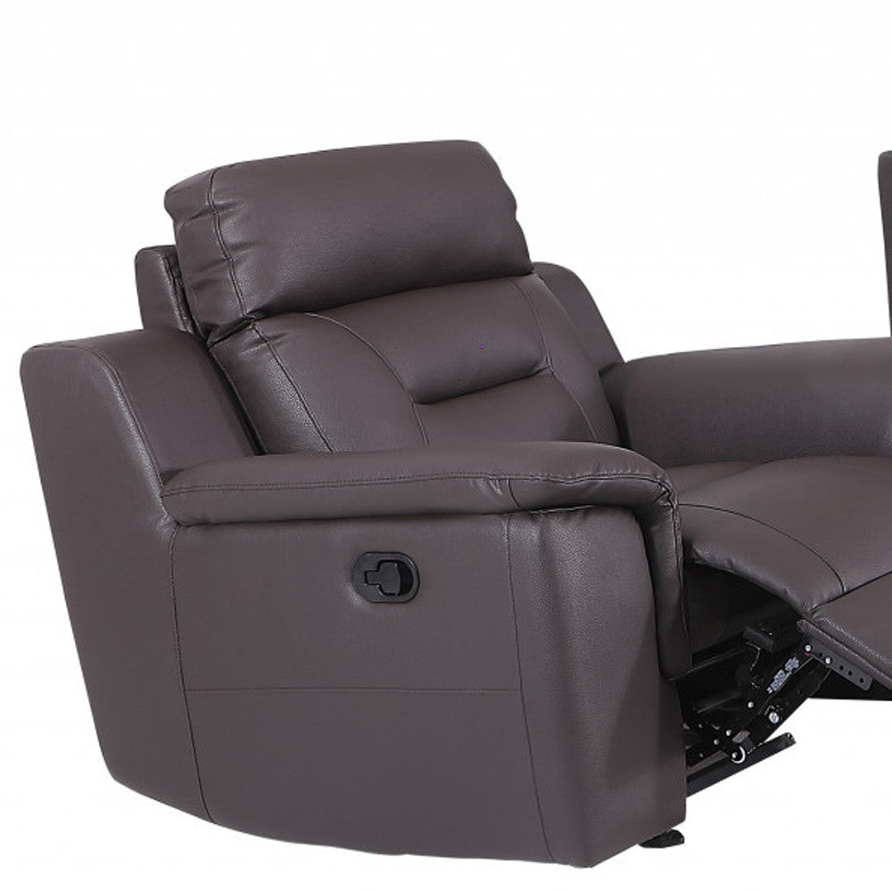 The Barzano – Three Piece Brown Genuine Leather Reclining Seating Set