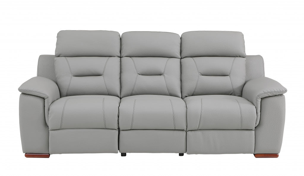 The Halverin – Three Piece Gray Genuine Leather Reclining Seating Set