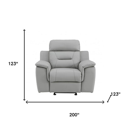 The Halverin – Three Piece Gray Genuine Leather Reclining Seating Set