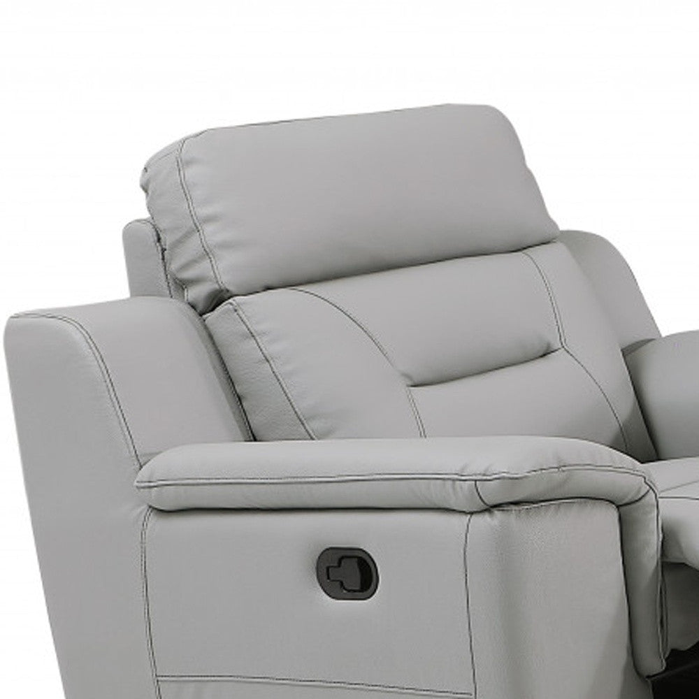 The Halverin – Three Piece Gray Genuine Leather Reclining Seating Set