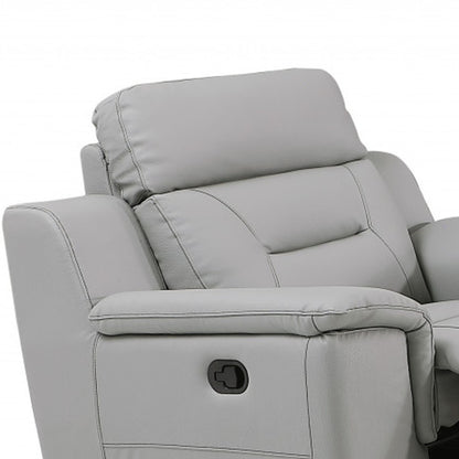 The Halverin – Three Piece Gray Genuine Leather Reclining Seating Set