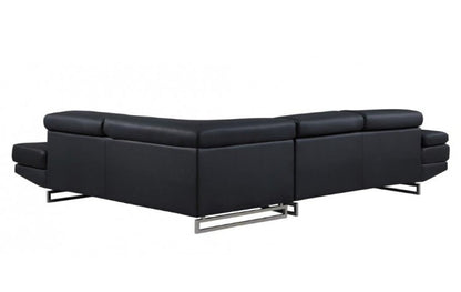 Verona Leather Sectional – Black