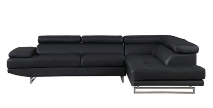 Verona Leather Sectional – Black
