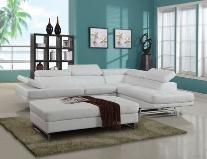 Verona Leather Sectional – White