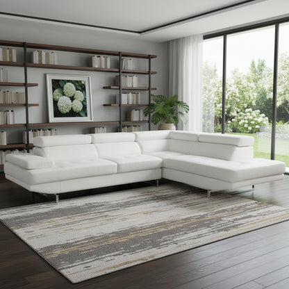 Verona Leather Sectional – White
