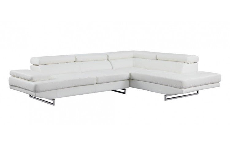 Verona Leather Sectional – White