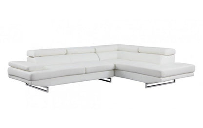 Verona Leather Sectional – White