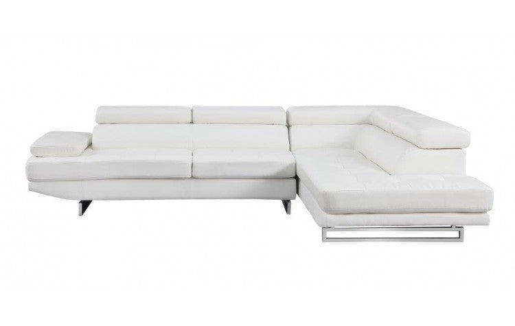 Verona Leather Sectional – White