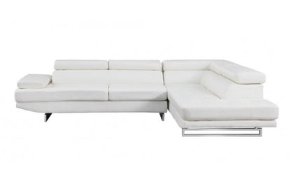 Verona Leather Sectional – White