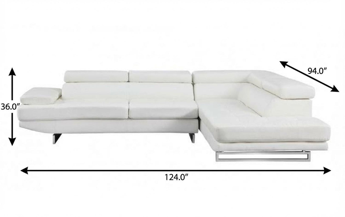 Verona Leather Sectional – White