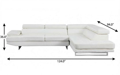 Verona Leather Sectional – White