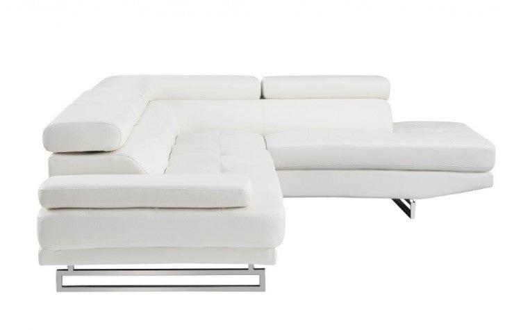 Verona Leather Sectional – White