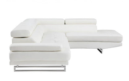 Verona Leather Sectional – White
