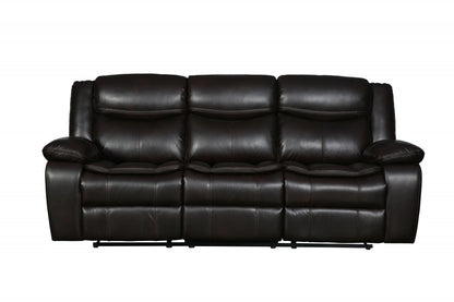 Barnett Reclining Sofa – Brown Faux Leather