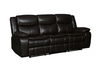 Barnett Reclining Sofa – Brown Faux Leather