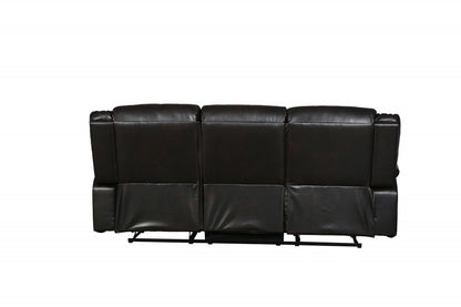 Barnett Reclining Sofa – Brown Faux Leather