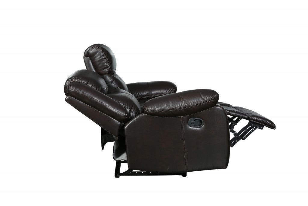 Barnett Reclining Sofa – Brown Faux Leather