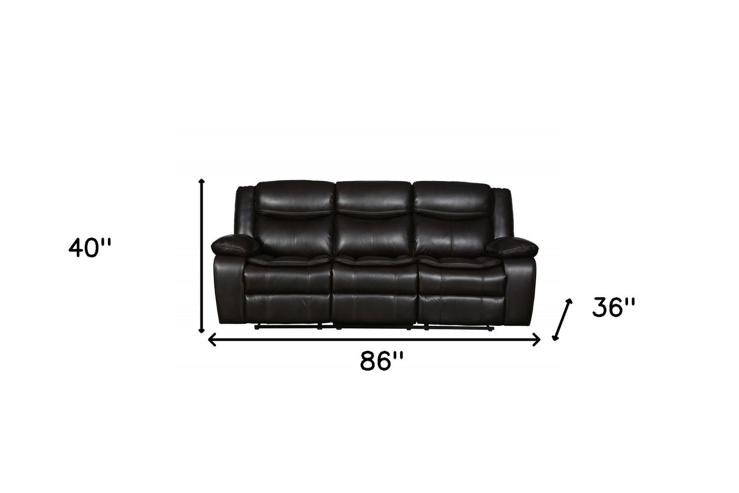 Barnett Reclining Sofa – Brown Faux Leather