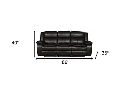 Barnett Reclining Sofa – Brown Faux Leather