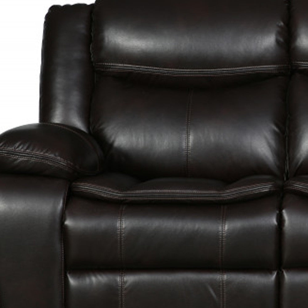 Barnett Reclining Sofa – Brown Faux Leather