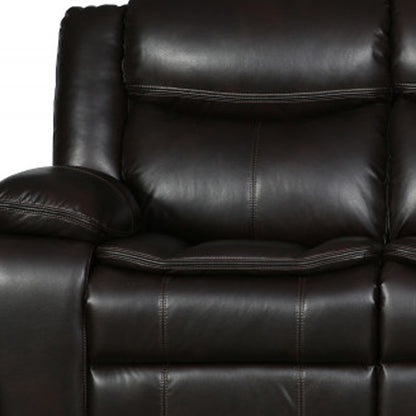 Barnett Reclining Sofa – Brown Faux Leather