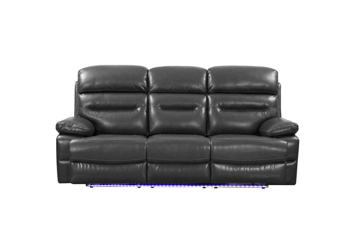 The Voltaris – Gray Faux Leather USB Power Sofa