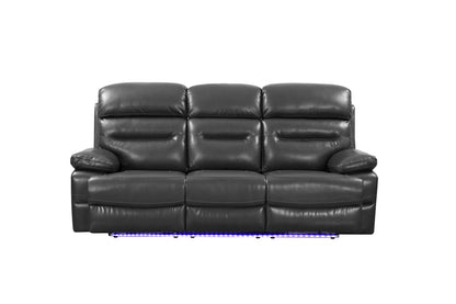 The Voltaris – Gray Faux Leather USB Power Sofa