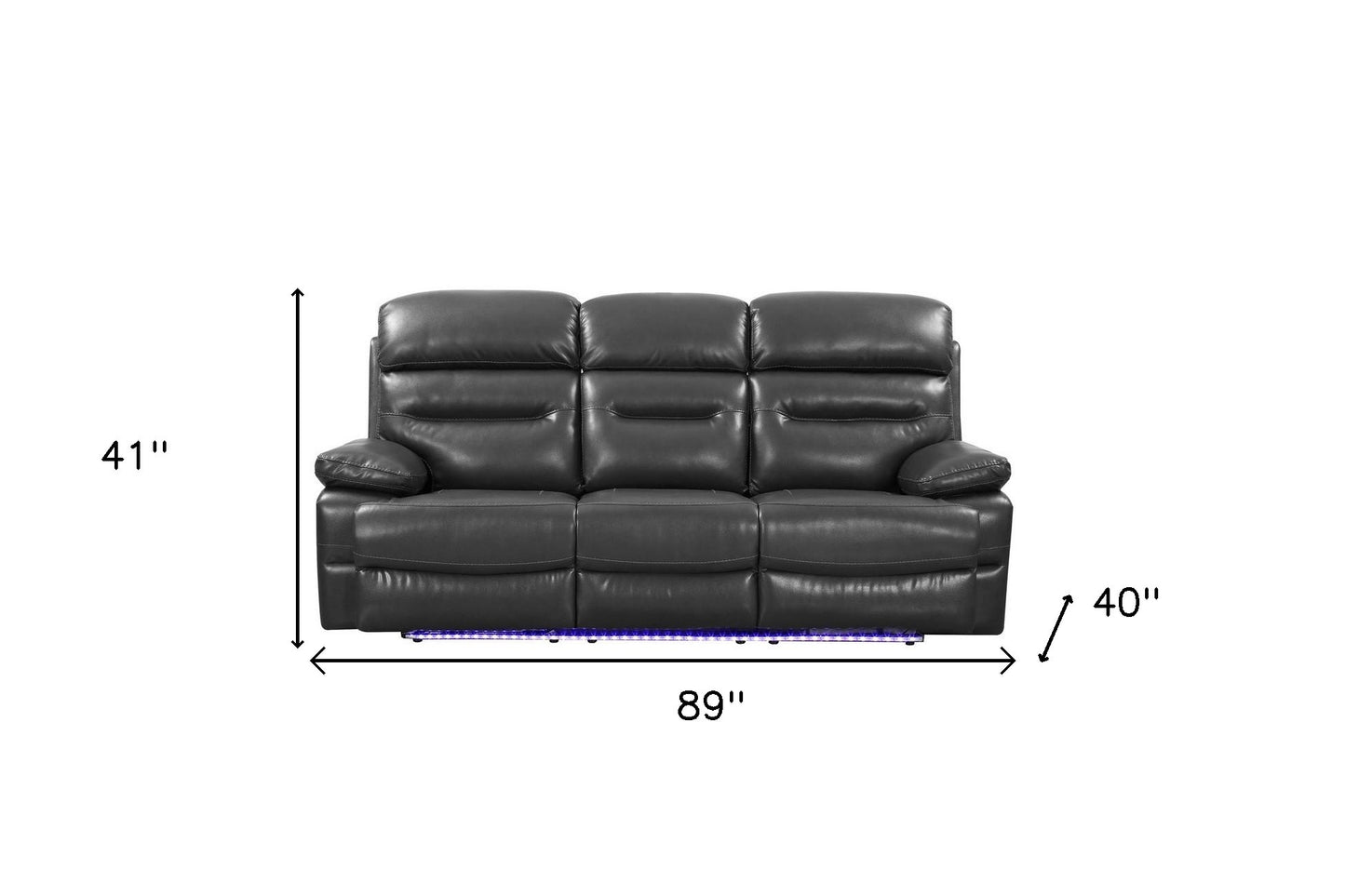 The Voltaris – Gray Faux Leather USB Power Sofa