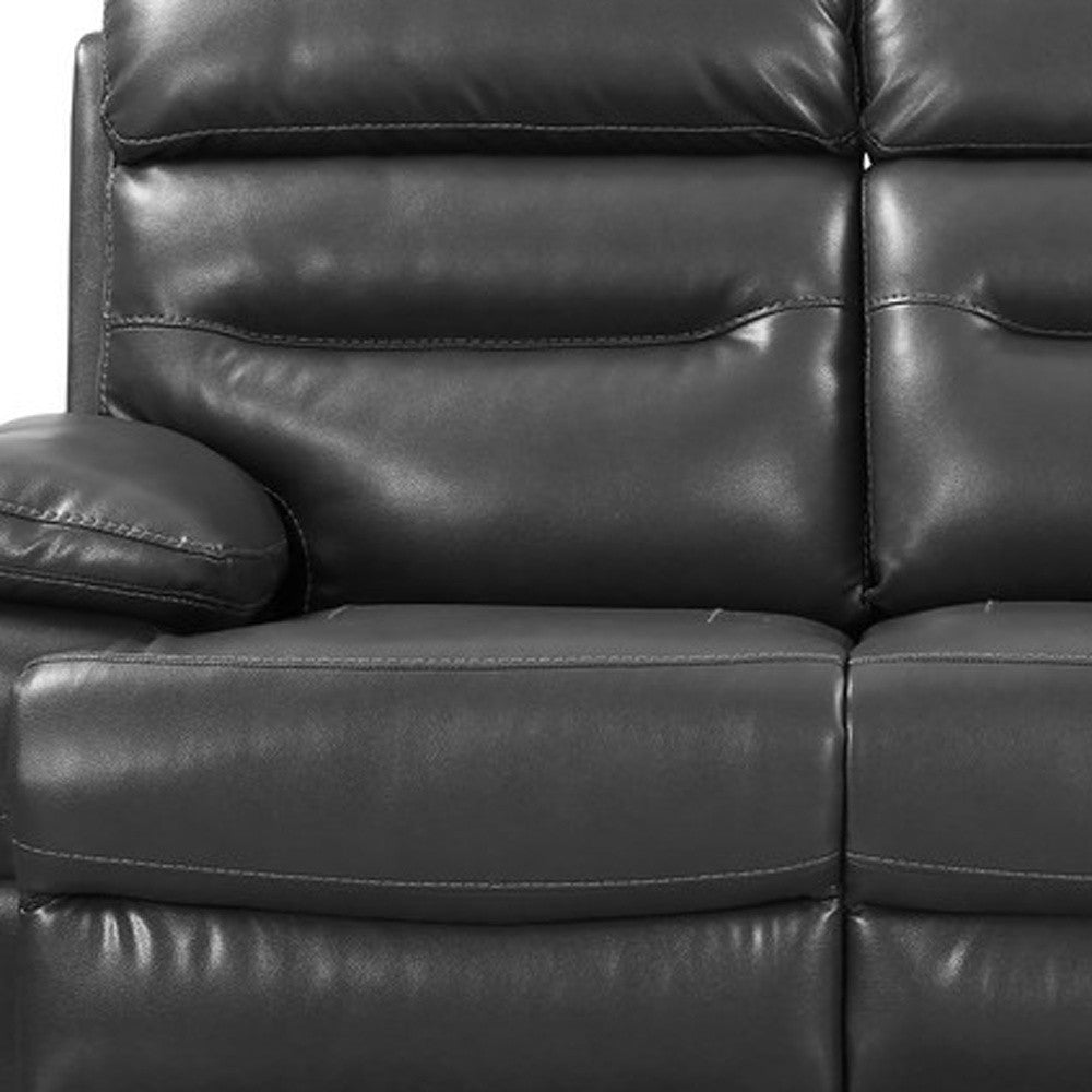 The Voltaris – Gray Faux Leather USB Power Sofa
