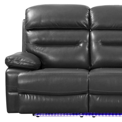 The Voltaris – Gray Faux Leather USB Power Sofa