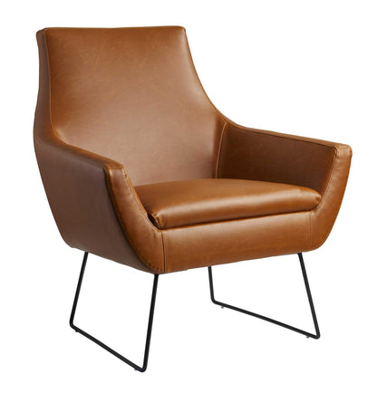 The Congaree – Brown & Black Faux Leather Distressed Arm Chair