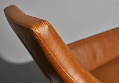 The Congaree – Brown & Black Faux Leather Distressed Arm Chair