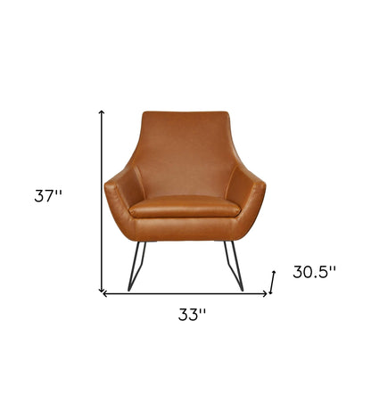 The Congaree – Brown & Black Faux Leather Distressed Arm Chair