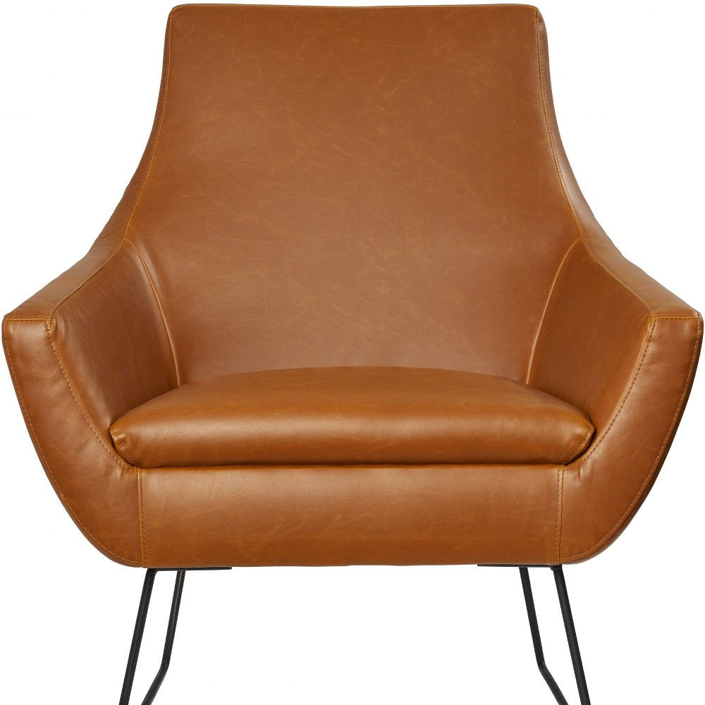 The Congaree – Brown & Black Faux Leather Distressed Arm Chair