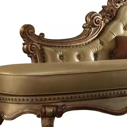 The Valmoria – Bone & Pearl Faux Leather Tufted Lounge Chair