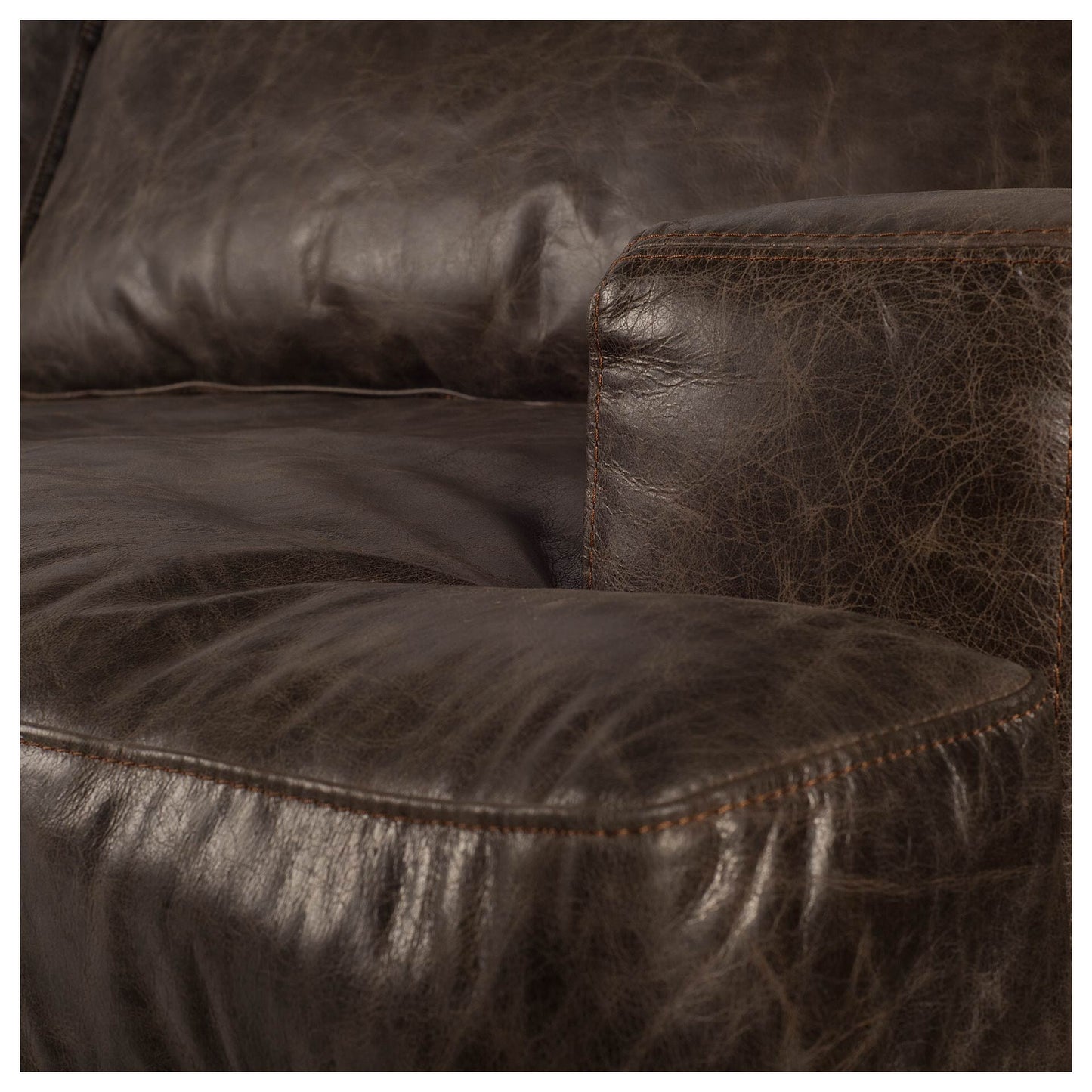 The Catawba – Black Faux Leather Distressed Club Chair