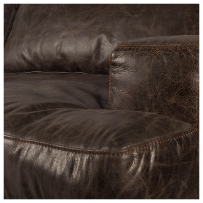 The Catawba – Black Faux Leather Distressed Club Chair