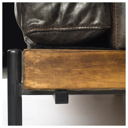 The Catawba – Black Faux Leather Distressed Club Chair