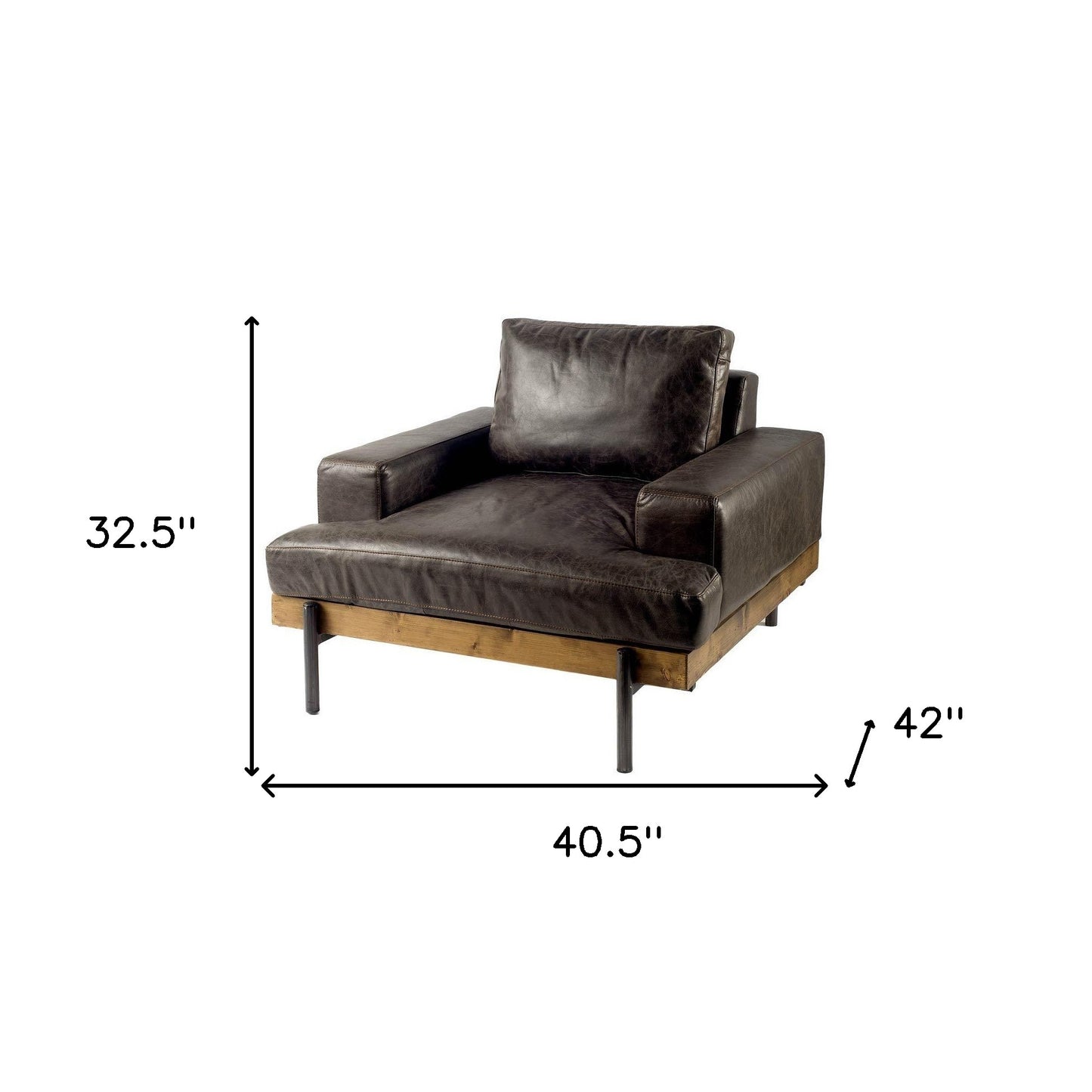 The Catawba – Black Faux Leather Distressed Club Chair