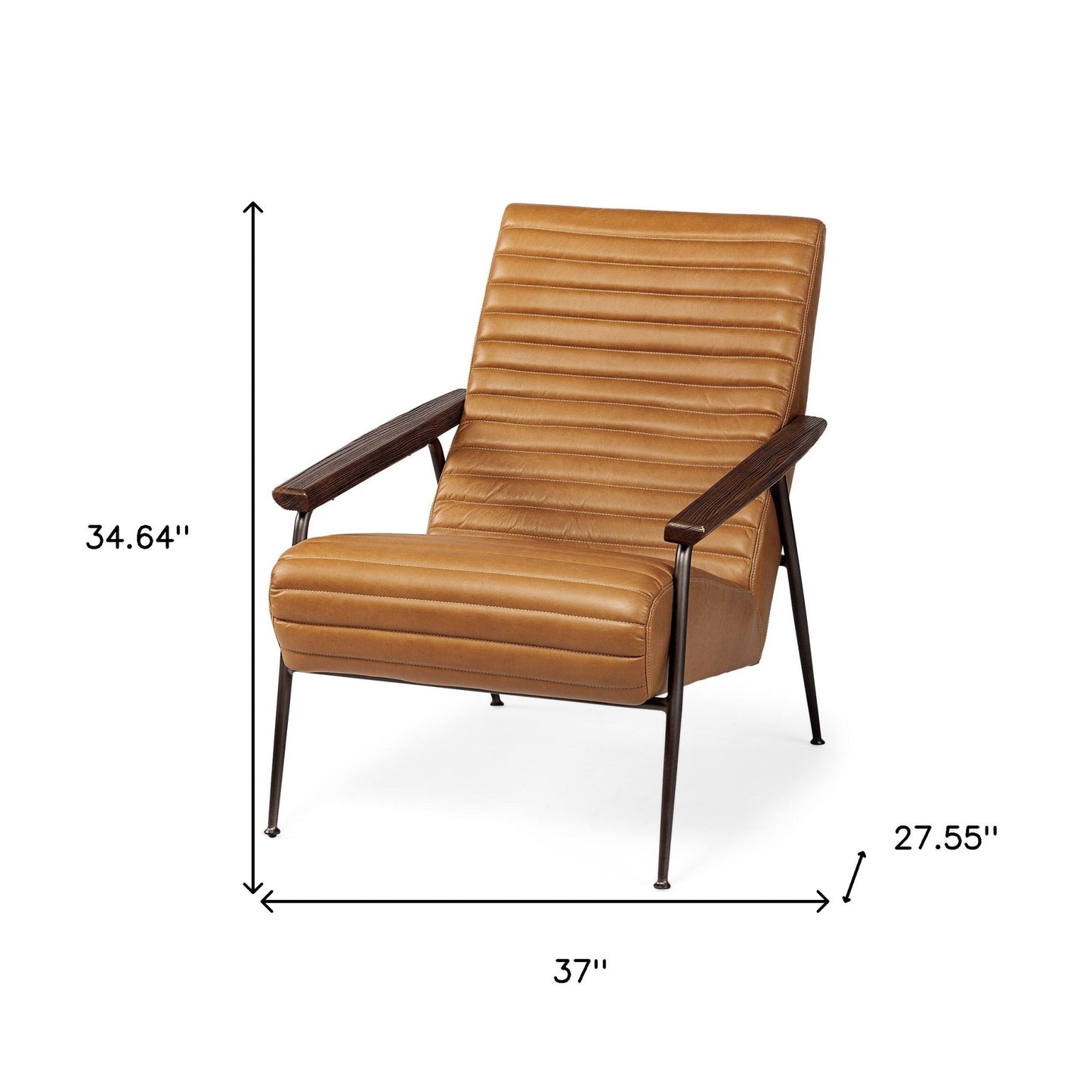 The Rowan – Tan & Black Faux Leather Tufted Lounge Chair