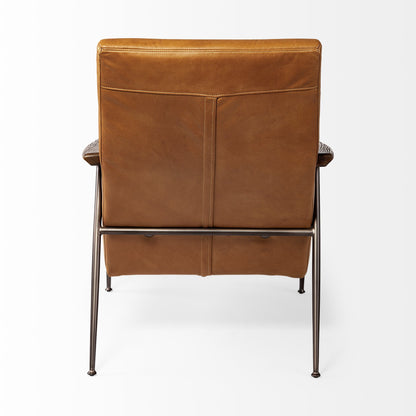 The Rowan – Tan & Black Faux Leather Tufted Lounge Chair