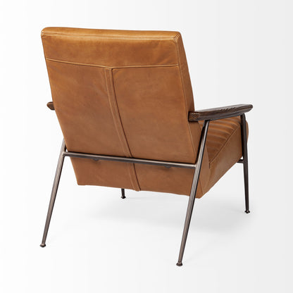 The Rowan – Tan & Black Faux Leather Tufted Lounge Chair